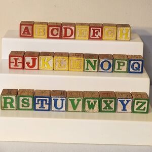 26 Vintage Alphabet Block Letters ABC A-Z Full Alphabet Letter Blocks